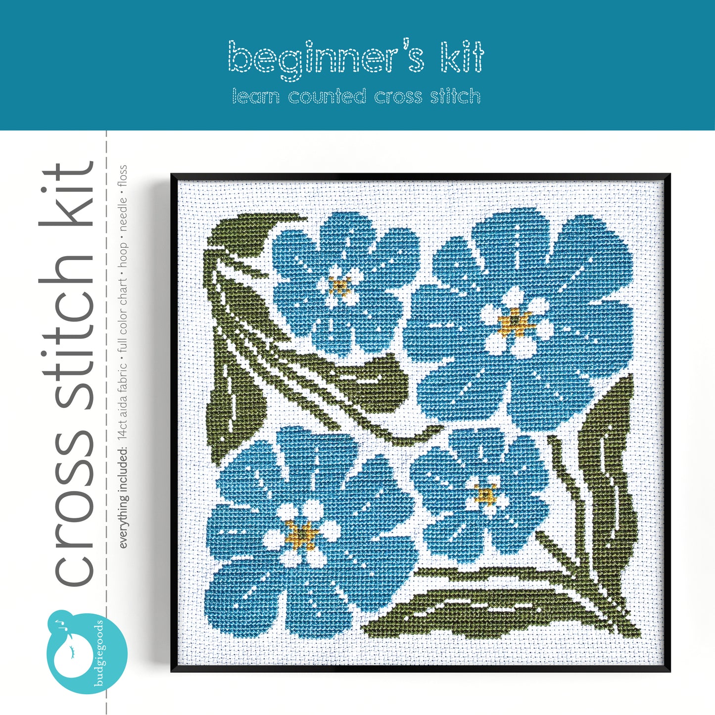 FORGET ME NOT learn to cross stitch kit