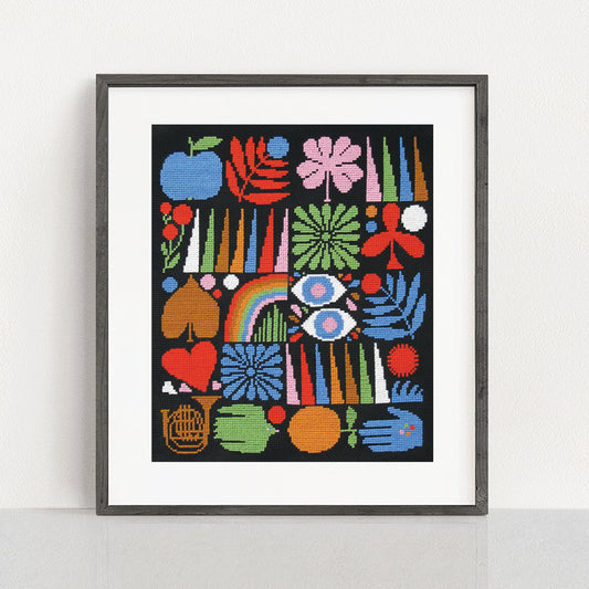 JOUYFUL GRID counted cross stitch kit