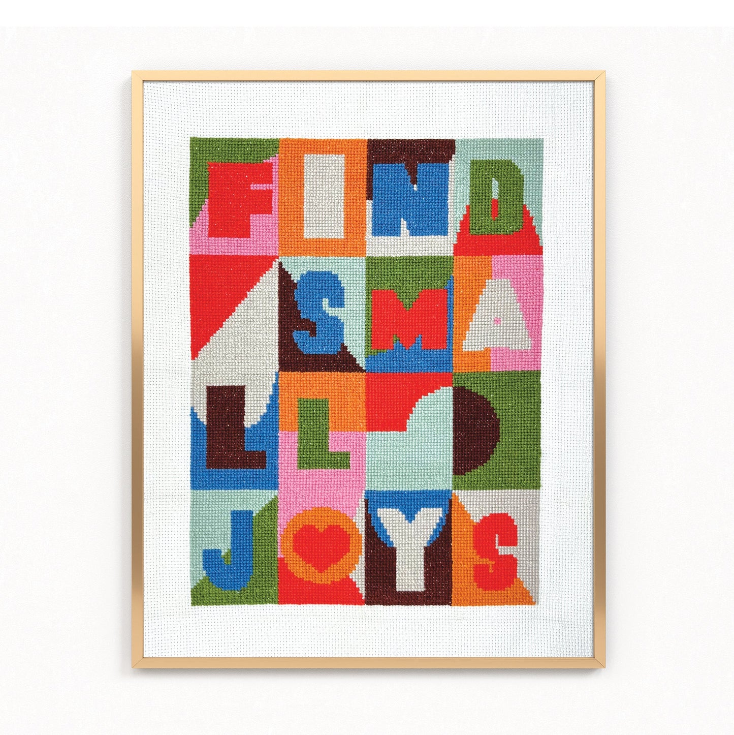 Framed colorful text art with motivational quote on a white background