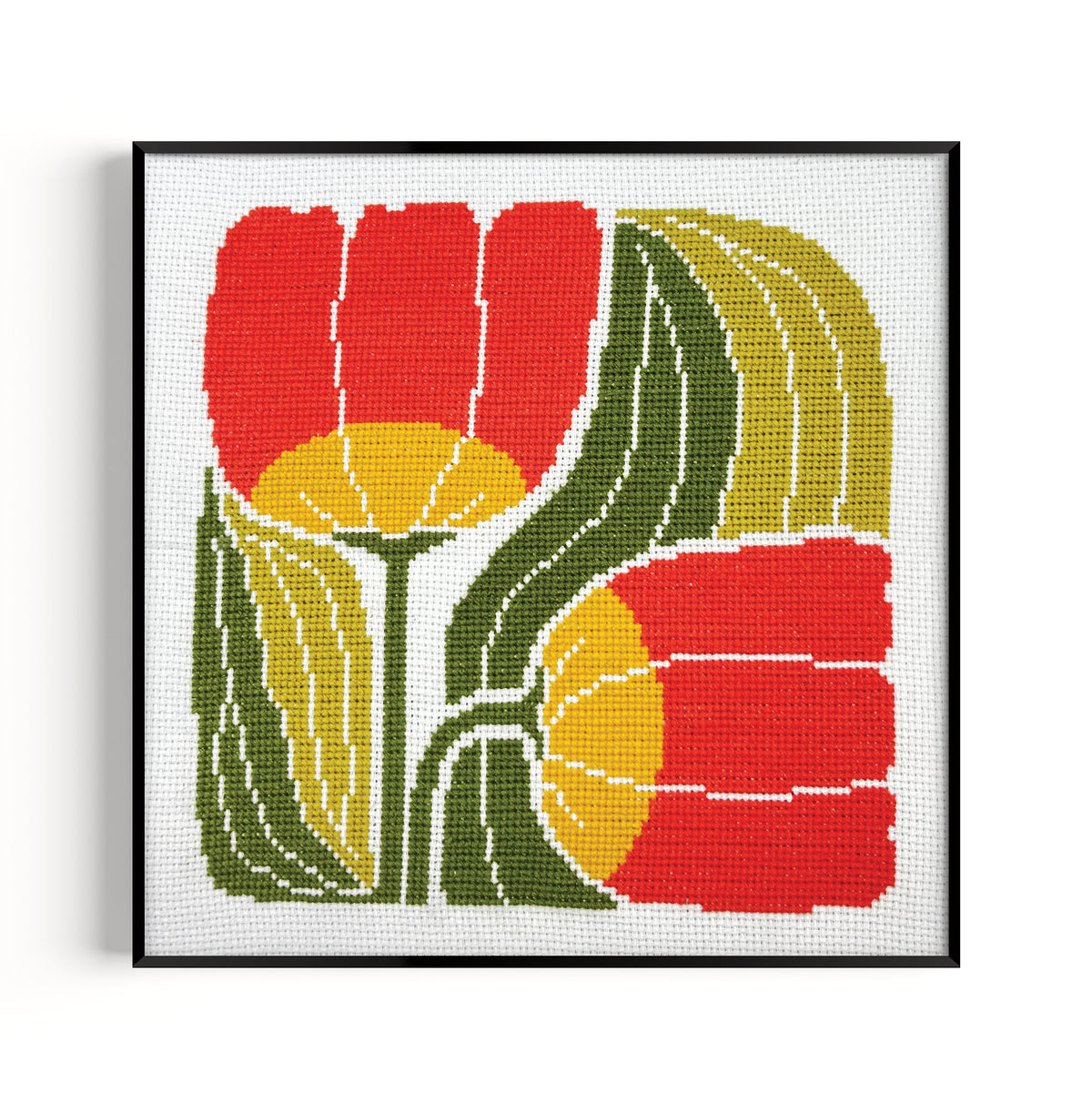 TWIN BLOOMS learn to cross stitch kit