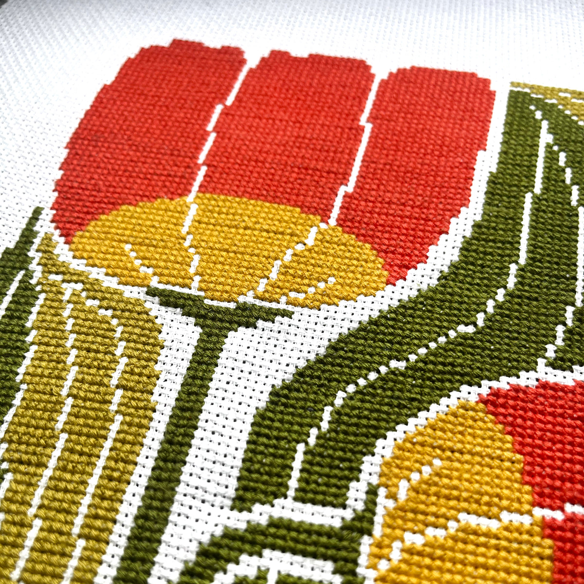 TWIN BLOOMS learn to cross stitch kit