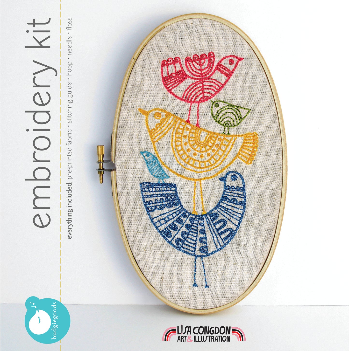 Birds embroidery kit