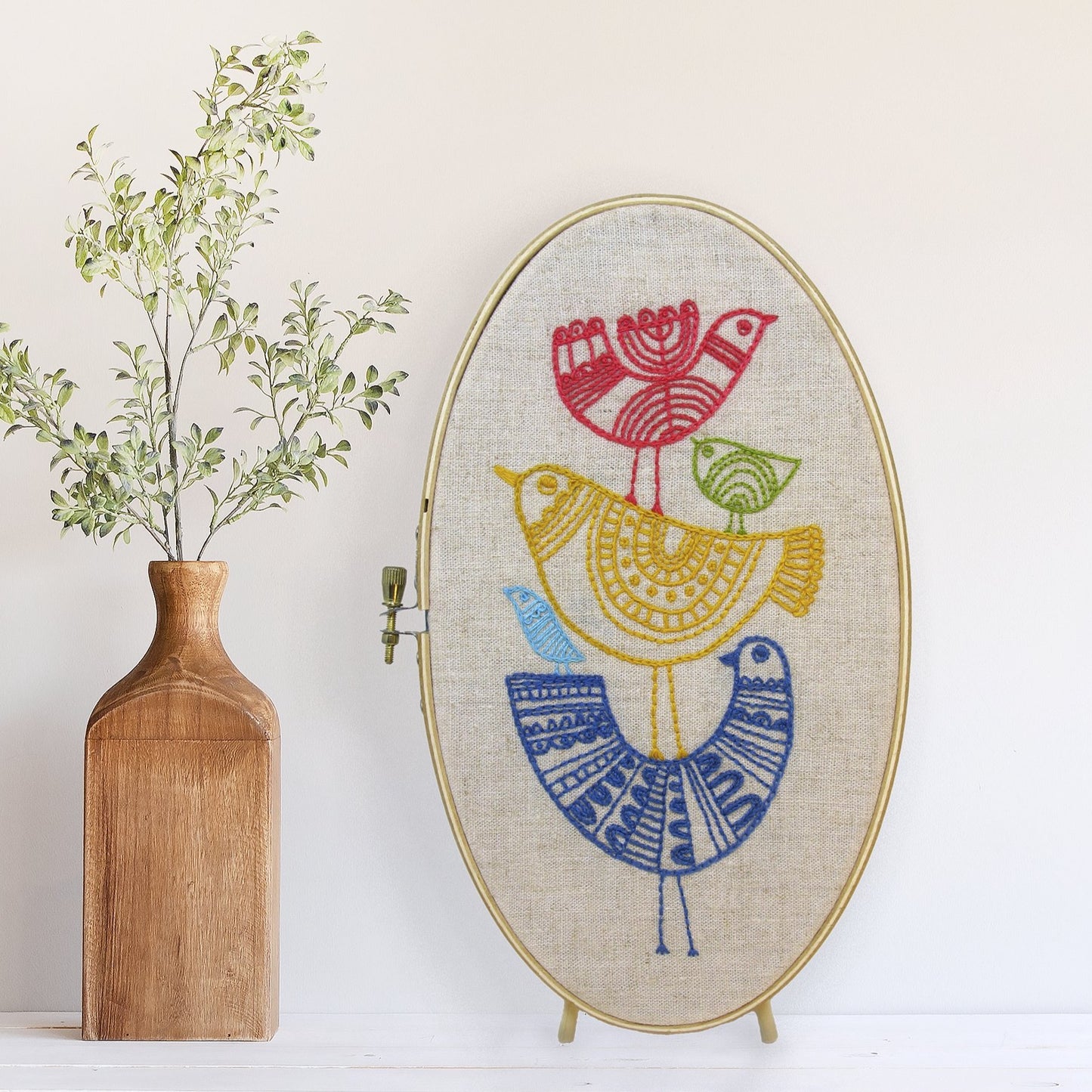 Birds embroidery kit