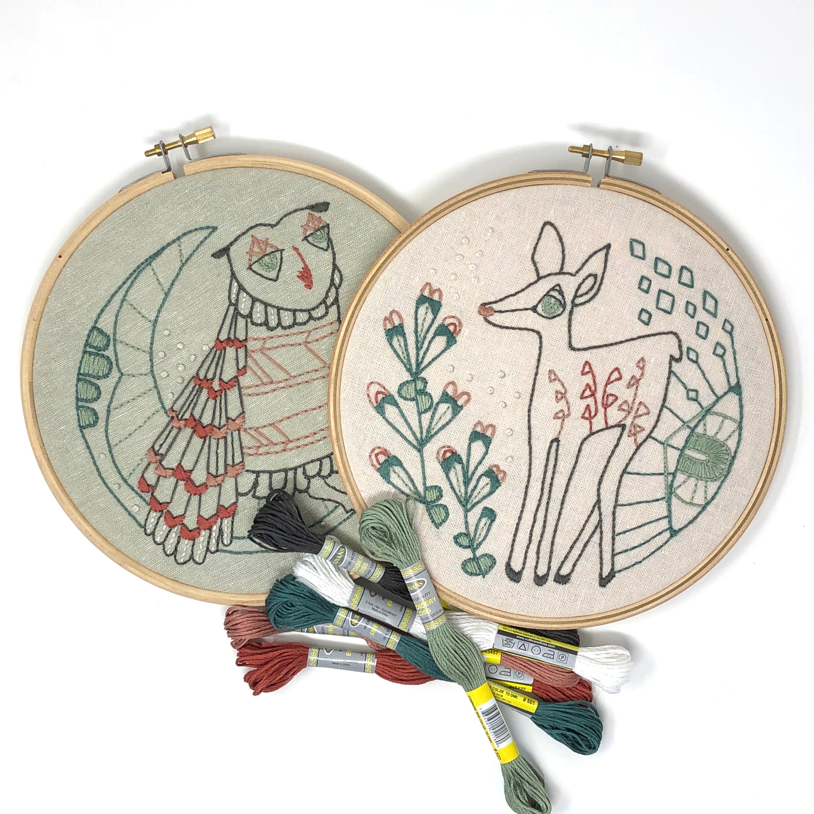 Three Mushroom Embroidery Kit budgiegoods
