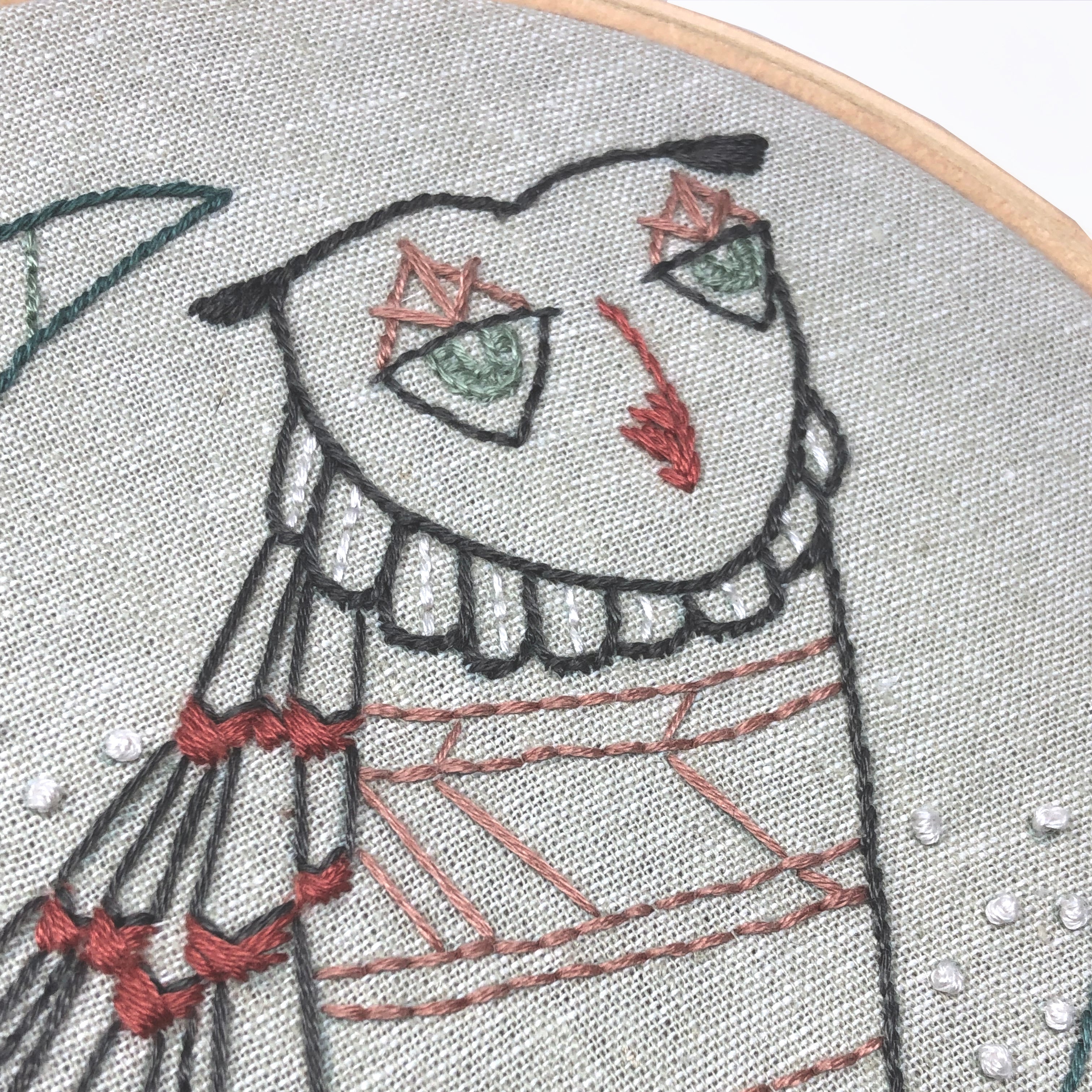 Owl embroidery kit