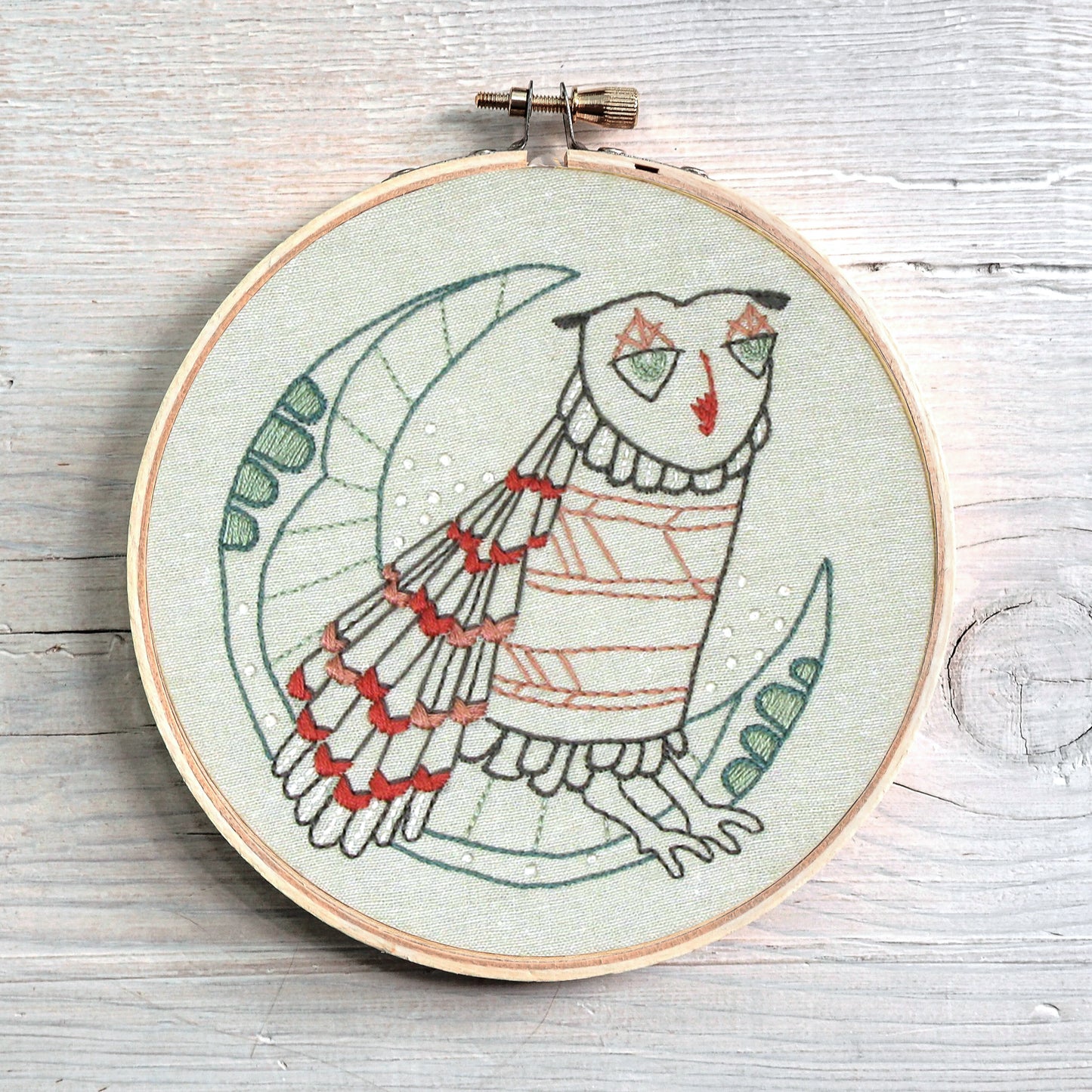 Owl embroidery kit