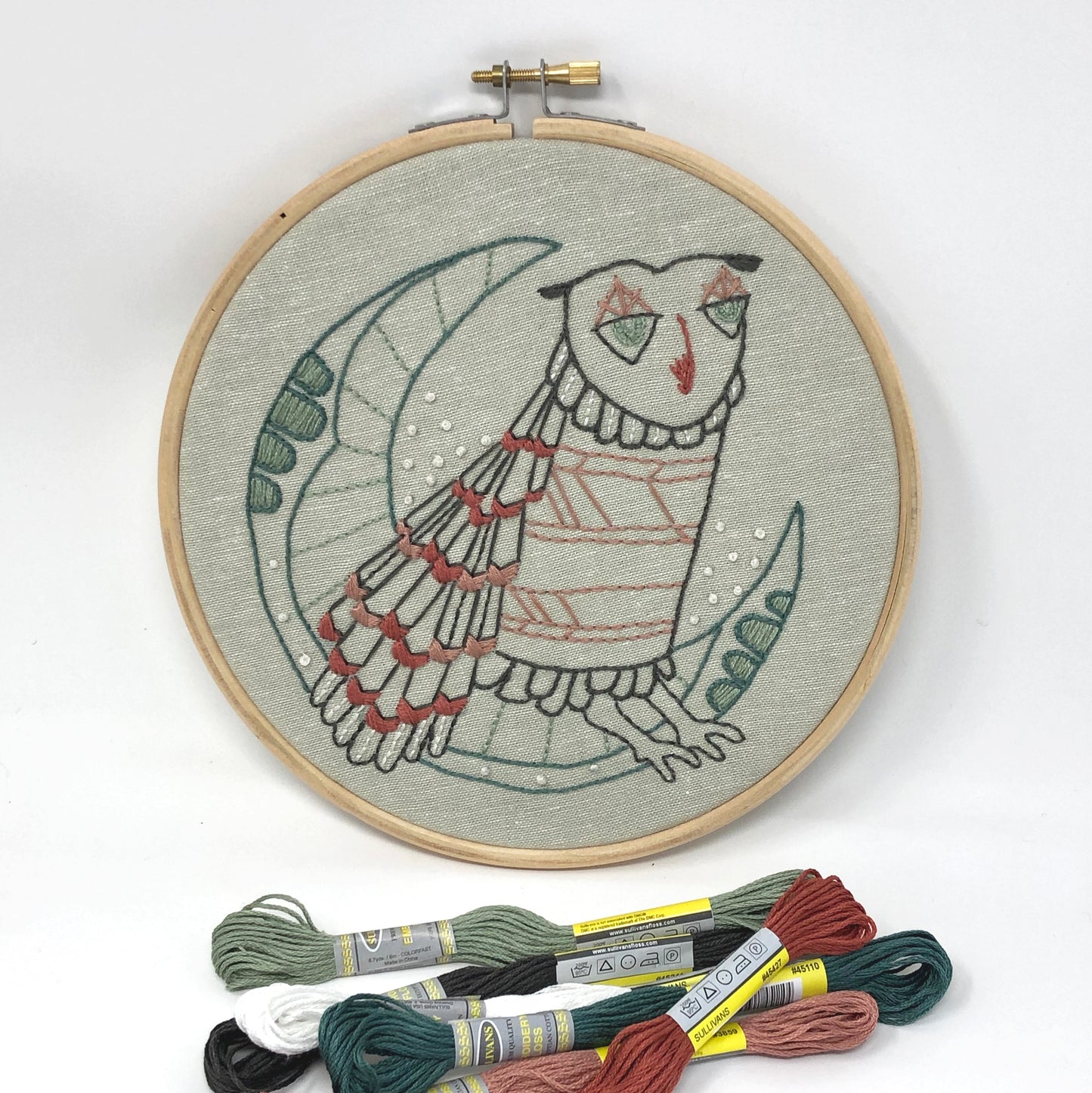 Owl embroidery kit