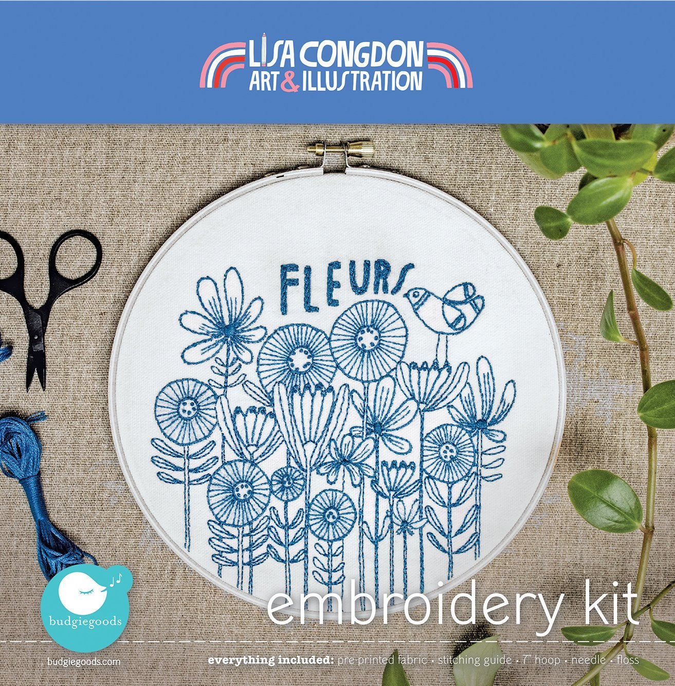 Fleurs embroidery kit