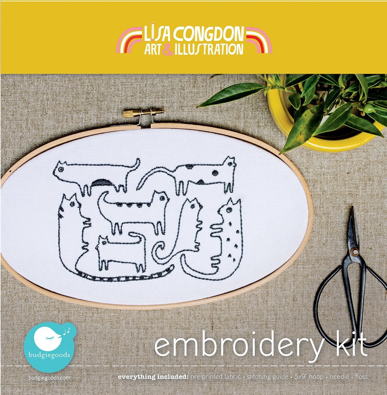 Cats embroidery kit