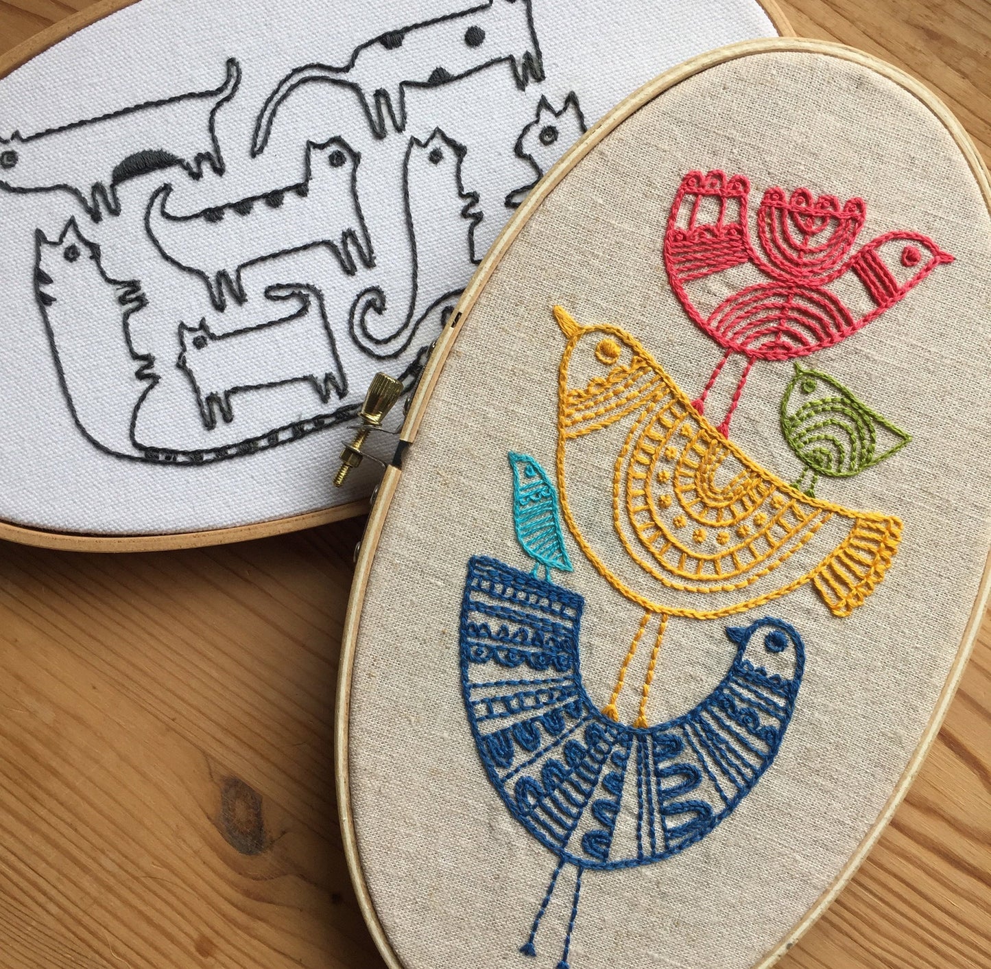 Birds embroidery kit